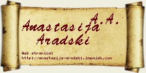 Anastasija Aradski vizit kartica